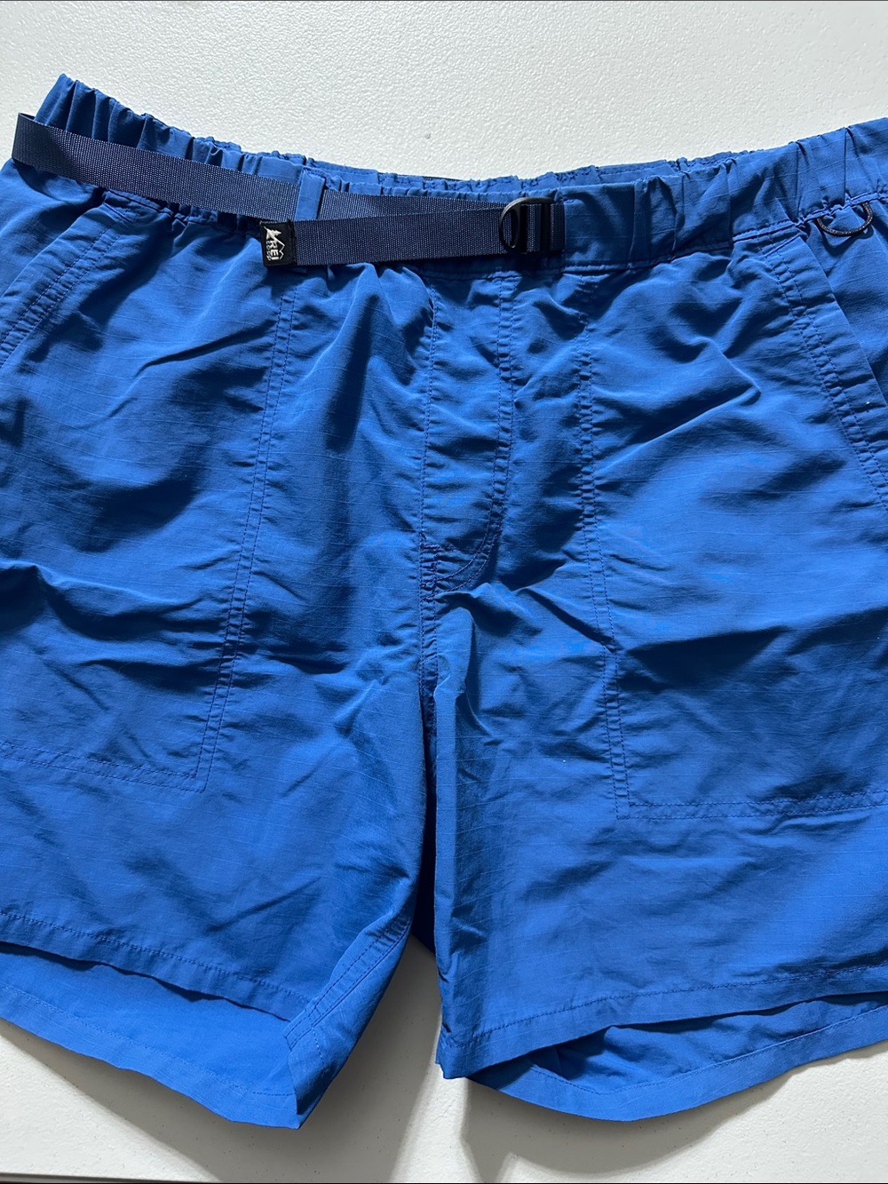 REI Blue Athletic Shorts with Built-In Belt
